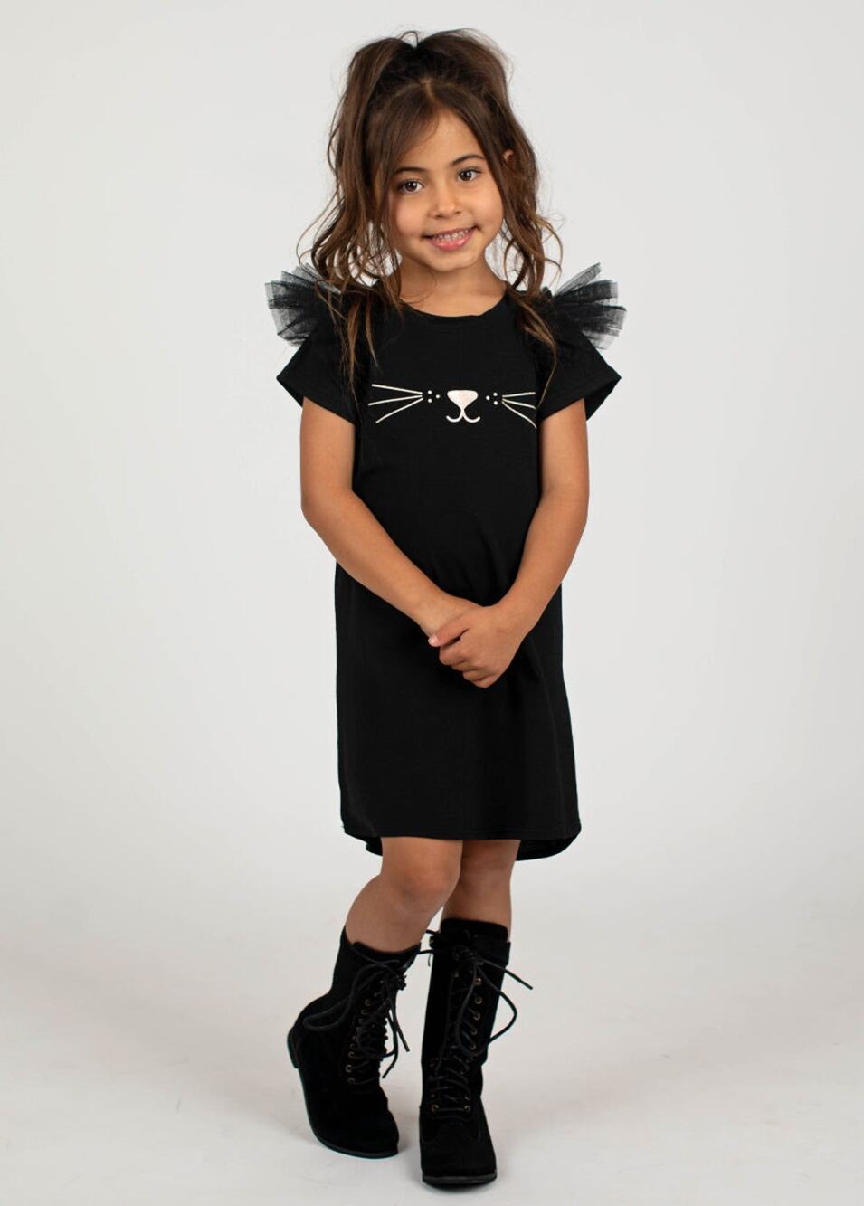 Joyfolie Mia Joy Peyton Dress in Black Girl's Size 2